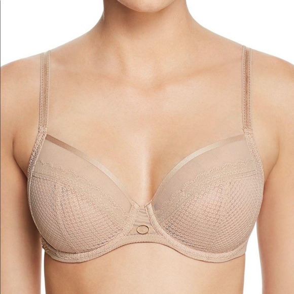 Chantelle Other - Chantelle Parisian Allure Unlined Plunge Bra 2231 Nude Size 32D